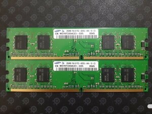 [メモリ] Samsung M378T3354CZ3-CD5 PC2-4200U DDR2-533 256MB x2枚