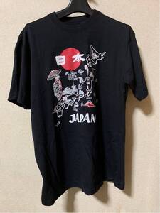 お土産に デザインTシャツ 日本 JAPAN ブラック Sサイズ