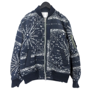 sacai × Dr.Woo サカイ ドクター・ウー MA-1 0-02329M 20AW BANDANA PRINT BOMBER JACKET バンダナ ネイビー 3 20019546