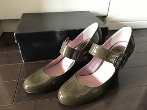 アナスイ　パンプス　メリージェーン　エナメル　カーキ　サイズ4 1/2 新品　◆ ANNASUI ◆