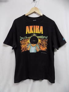 AKIRA アキラ 90s 1991 MASH-ROOM CO.,INC. アキラくん 半袖 Tシャツ Stedman ブラック L(42-44) Made in USA Graphi vintagetti 美品