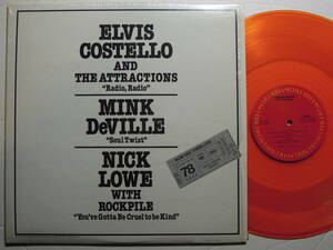 Elvis Costello and the Attractions / Mink DeVille / Nick Low with Rockpile　promo. only 3track 12” EP 　w./ shrink