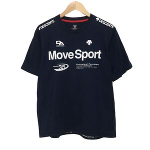 NC238-38 DESCENTE デサント 半袖 Tシャツ ティシャツ トップス カットソー メンズ O ネイビー 紺