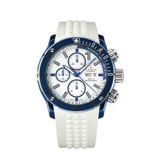 EDOX エドックス クロノオフショア1 クロノグラフ 01127-37BU9-BDBU9 500m防水 自動巻き 26ダイヤ ホワイト 限定50本 極美品 オマケ付