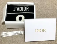 DIOR マフラー　黒　白　カシミヤ　ウール　ジャドール