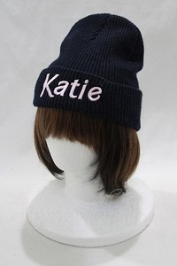 Katie / RIB LOGO watch cap ブラック H-24-10-07-002-LO-AC-KB-ZH