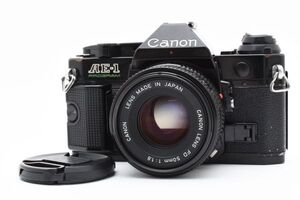 [良品]キヤノン Canon AE-1 PROGRAM 一眼レフ 35mm フィルムカメラ ブラック 黒＋ FD 50mm f/1.8 2338386