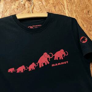 ネコポス対応! MAMMUT ロゴプリント 半袖 Ｔシャツ サイズXS ブラック マムート アウトドア ウェア トップス カットソー