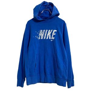 NIKE プリントスウェット パーカー キッズ XL ブルー ナイキ プルオーバー 古着卸 アメリカ仕入 a611-5404