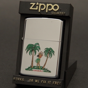 ZIPPO　未使用　HAWAII　HULA GIRL　1985年製　ハワイ　フラガール　レギュラー　ハイポリッシュ