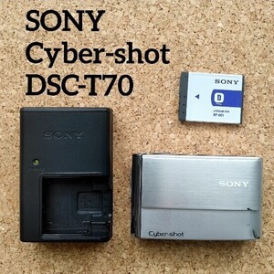 【シャッターOK】SONY Cyber-shot ソニー サイバーショットコンパクトデジタルカメラ　 DSC-T70 充電器　BC-CSDバッテリー NP-BD1