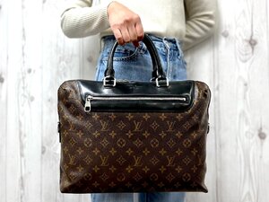 極美品 LOUIS VUITTON ルイヴィトン モノグラムマカサー ポルトドキュマンジュール PDJ NM ビジネス バッグ M54019 レザーA4可メンズ79647Y