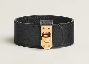 新品 人気 エルメス ケリー ツイスト ブレスレット スモール ブラック T3 ゴールド金具 2023/B Hermes Kelly Twist Bracelet Noir Gold New