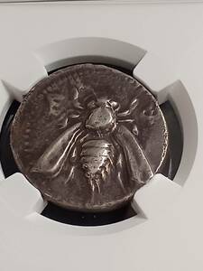 ★イオニア・エフェソス★Tetradrachmテトラドラクマ銀貨★BC4世紀★蜂/牡鹿・椰子の木★NGC鑑定品★出色の逸品★