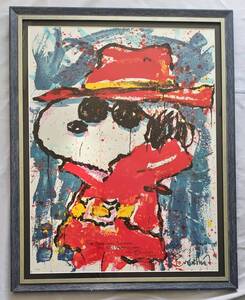 【価格交渉可 真作】 トム・エバハート Undercover in Hollywood Tom Everhart リトグラフ 版画 絵画 アート スヌーピー 額装済