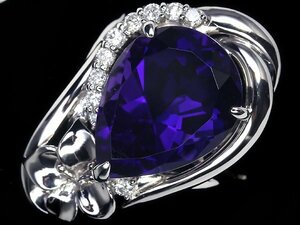 ML11766D【1円～】新品【RK宝石】≪Amethyst≫ 極上アメジスト 特大7.68ct!! 極上ダイヤモンド Pt900 高級リング ダイヤ