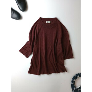 MARGARET HOWELL マーガレットハウエル SUPERFINE LINEN JUMPER リネン ニット トップス ワインレッド 2