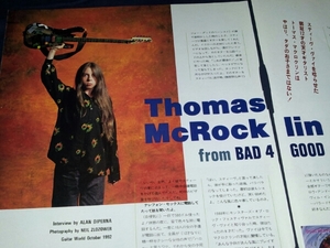 Thomas.McRocklinトーマスマクロクリン★雑誌player1992よりインタビュー記事★BAD4GOOD