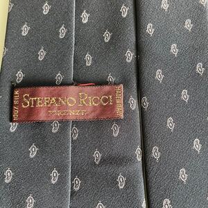 STEFANO RICCI【ステファノリッチ】黒紺ミニ涙柄ネクタイ