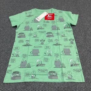 未使用●SNOOPY スヌーピー 半袖 Tシャツ/ユニクロ/UNIQLO/ユニT/トップス/ライトグリーン/ピーナッツ/PEANUTS/ブランド/ウーマン★2441-4