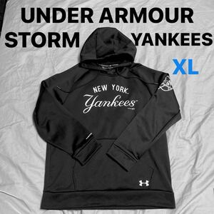 NEW YORK YANKEES ヤンキース UNDER ARMOUR STORM スウェットパーカー フーディー 裏起毛 パーカー トレーナー ベースボール 野球 XL