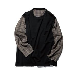 21AW 定価16500円 SOPHNET. L/S FABRIC MIX WIDE CUT&SEWN 長袖 カットソー ロンT