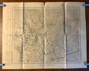 RR-4714 ■送料込■ 岐阜県 長濱 琵琶湖 地図 古地図 古書 古文書 案内 大正12年 縦46cm 横58cm 印刷物 ●破損複数有/くKAら