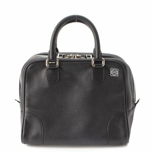 【ロエベ】Loewe　アマソナ75 アナグラム レザー 2WAY ハンドバッグ ショルダーバッグ ブラック 【中古】【正規品保証】204881