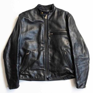 【ビッグサイズ】 VANSON 【MODEL B シングルライダースジャケット】44 レザー ライナー付き USA製 バンソン y2302139