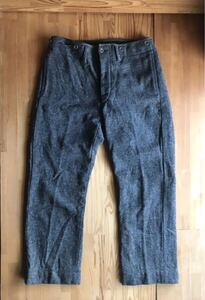 RRL ダブルアールエル ツイードウールパンツ オフィサーズ スラックス size 34 175 88A トラウザー ヘリンボーン サスペンダー vintage