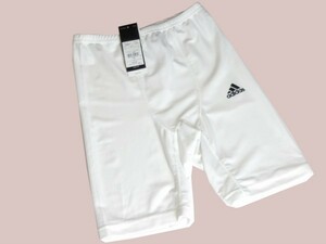 新品タグ付*adidas techfit アディダス*白*ロゴプリント*メンズ*インナーパンツ*クライマライト*スポーツ*L*春夏秋冬