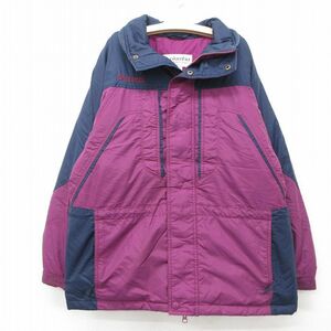 古着 コロンビア 長袖 ナイロン ダウン ジャケット キッズ ボーイズ 子供服 00s ワンポイントロゴ 紫 パープル 24nov11