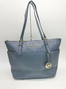 ◇ MICHAEL KORS マイケルコース シンプル 大人女子 ファスナー トート バッグ ネイビー レディース P