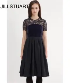 ロッシェルレース切替ワンピース　ドレス JILLSTUART レース、ベルベット