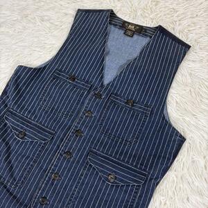 美品RRL INDIGO STRIPE VEST ダブルアールエル　XS