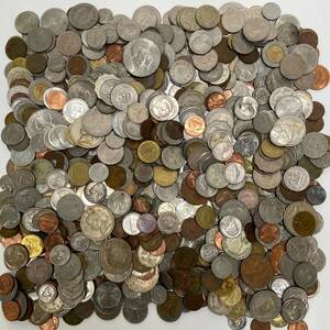 外国銭 まとめ コイン 総重量約3.8kg 硬貨 アンティーク リバティ 銀貨 銅貨 ドル ウォン アメリカ ドイツ 中国 海外 世界 コレクション