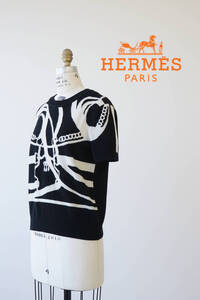 2022AW HERMES エルメス 朝の散歩 カシミヤ 半袖ニット size 42 0117