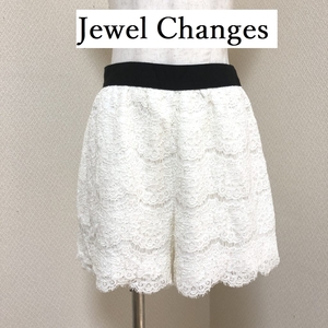 Jewel Changes(ジュエルチェンジズ) レディース ショートパンツ 接触冷感 レース さらさら 白 春 夏