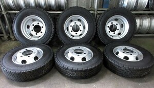 送料無料 スタッドレス 225/80R17.5 W900 20年 バリ溝 4トン 17.5×6.00 再塗装 6本 フォワード レンジャー ファイター コンドル等