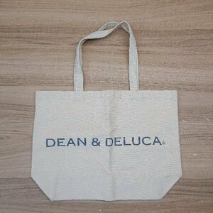 ◇ DEAN&DELUCA ディーン＆デルーカ キャンバス生地 ロゴプリント 大人っぽい トートバッグ アイボリー レディース E