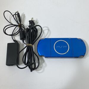 動作確認/初期化済み SONY PSP 本体 アダプター PSP-3000 ブルー ver.6.60【送料無料】AAL1106小9573/1129