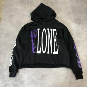 GQ496◇VLONE / palm angels : プルオーバースウェットパーカー★L★黒 ヴィローン パームエンジェルス