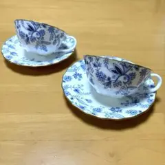 【希少】Noritake ブルーソレンティーノ ティーカップ＆ソーサー ペア