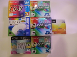 送料無料　保管品　データ用 105枚セットCD-R 95枚CD-RW 10枚 　　TDK マクセル ソニー データ用 CD-R 95枚　TDK CD-RW10枚　　