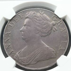 アン女王　クラウン　銀貨　1708年　NGC　XF45　トーン　イギリス　英国　シルバー　アンティーク コイン silver coin 金貨　銅貨 