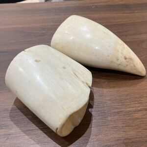 【E/H15218】鯨の歯 おまとめ2点 総重量:約383g