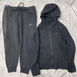 XXL NIKE TECH FLEECE ナイキ テックフリース ジップパーカー ジョガーパンツ セットアップ ブラック 黒 スポーツ ジャージ イージー