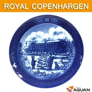セール ROYAL COPENHAGEN ロイヤルコペンハーゲン イヤープレート 2004年版 Awaiting the Christmas Train 未使用 7470