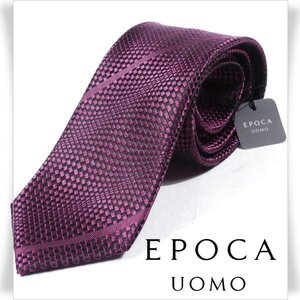 新品1円～★定価1.4万 エポカ ウォモ EPOCA UOMO 日本製 シルク絹100% ネクタイ 織柄 バーガンディ 正規店本物 ◆3143◆