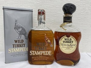 【6ｗ酒12006F】★1円スタート★古酒・未開栓★2本セット★WILD TUKEY★ワイルドターキー★BOURBON WHISKY★STAMPEDE 他★缶ケース入り